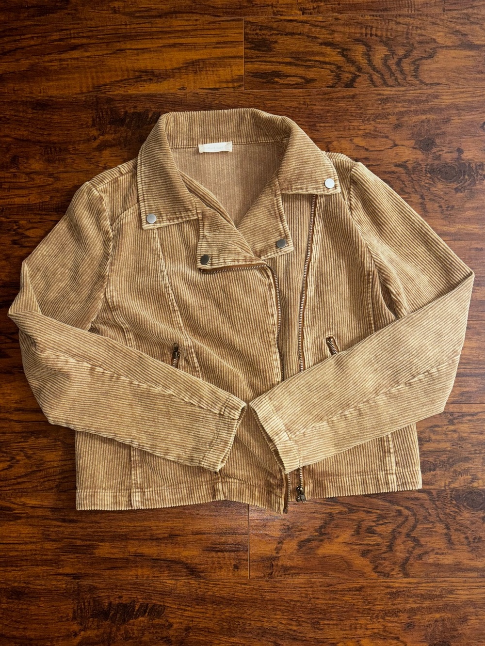 Altarโd State Corduroy Moto Jacket Brown Tan Ribbed Cropped Coat